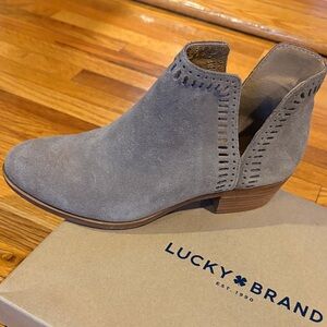 Lucky Brand Women's Suede Ankle Booties - Taupe